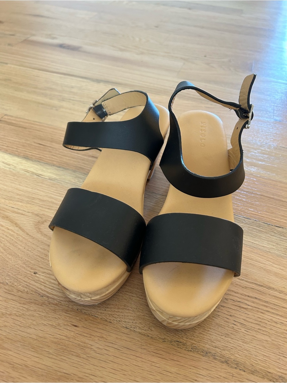 Nisolo Black Open Toe Clog